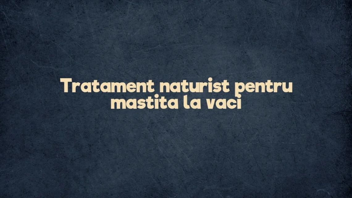 tratament naturist mastita la vaci